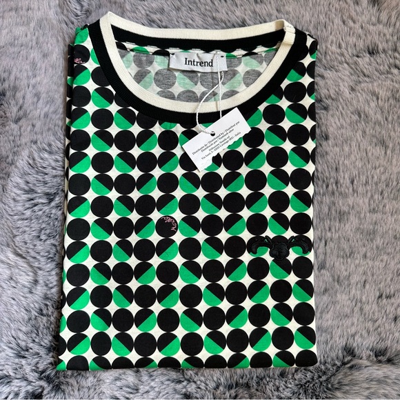 SOLD! MARELLA MAXMARA Labeled as Intrend Green Geometric T-shirt Size:L NWT - Picture 13 of 13